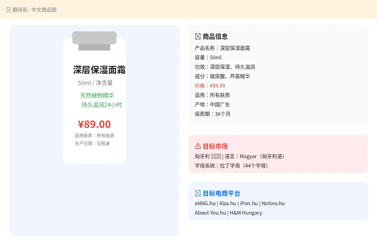 匈牙利语翻译前 - 中文商品图
